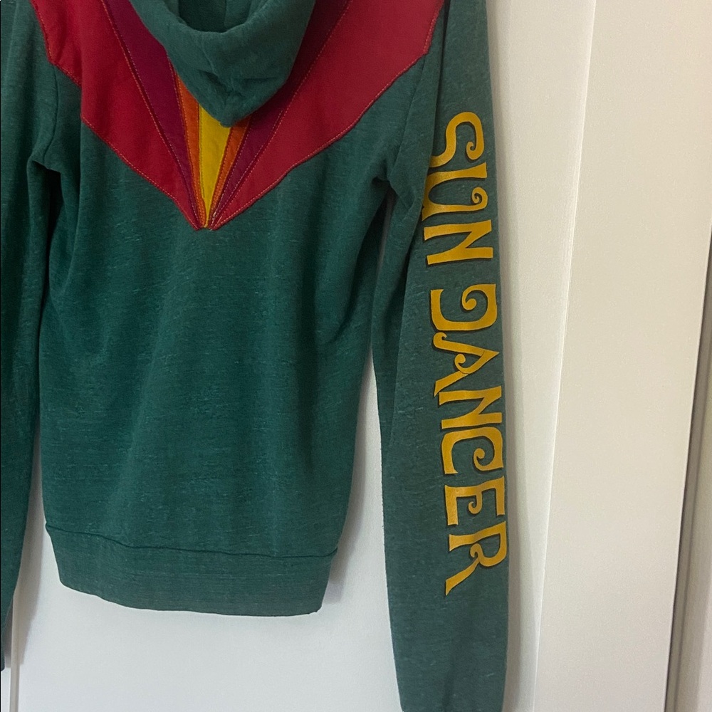 AVIATOR NATION Rare Sunburst style Sundancer Hoodie Teal Green Medium - Picture 9 of 9